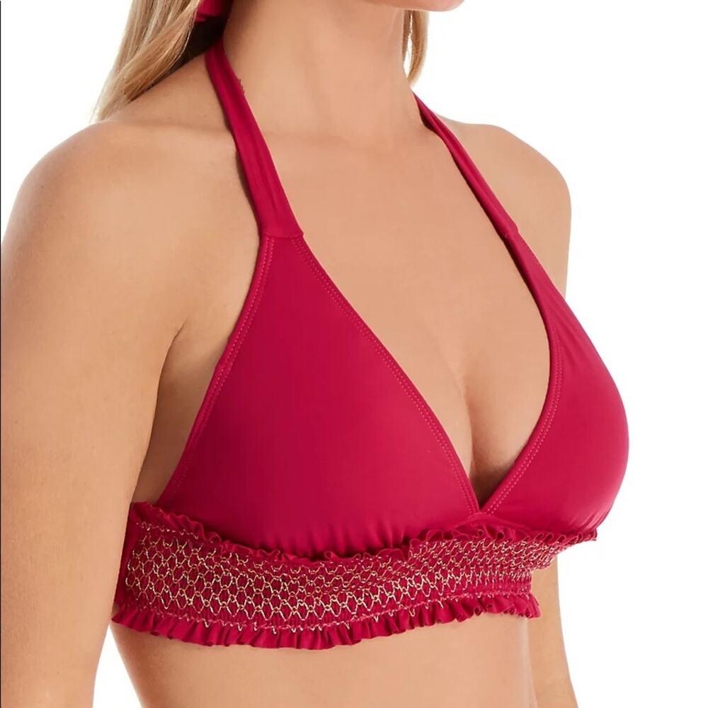 Bleu Rod Beattie Women's Rogue Smock It To Ya Halter V-Neck Bikini Swim Top sz 4